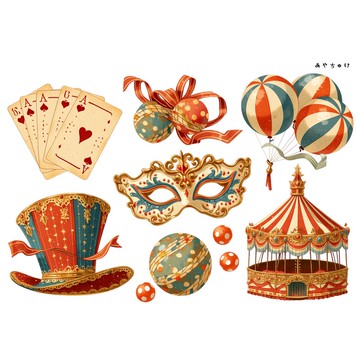 【6 月新品】20-134-0198 裁切紙 馬戲團風格