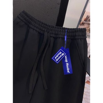 WASSUP夏季街頭原創印花運動短褲抽繩透氣黑色男女款美式風五分褲