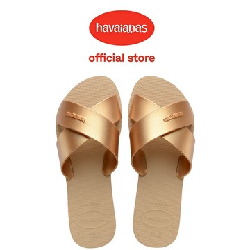 Havaianas 哈瓦仕 拖鞋 涼鞋 復古 羅馬 交叉鞋帶 金 Aqua Metallic 4148866-0570W