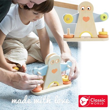 【德國 classic world 客來喜經典木玩】平衡舉重大力士《20147》