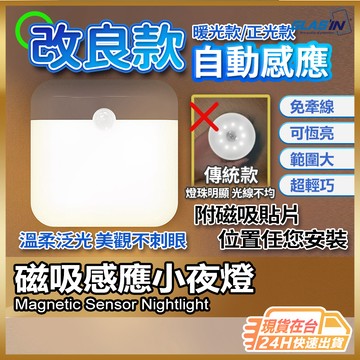 【美型無光斑高質感】感應燈 小夜燈 夜燈 現貨 床頭燈 磁吸燈 自動感應燈 磁吸感應燈 樓梯燈 人體感應燈【SL】