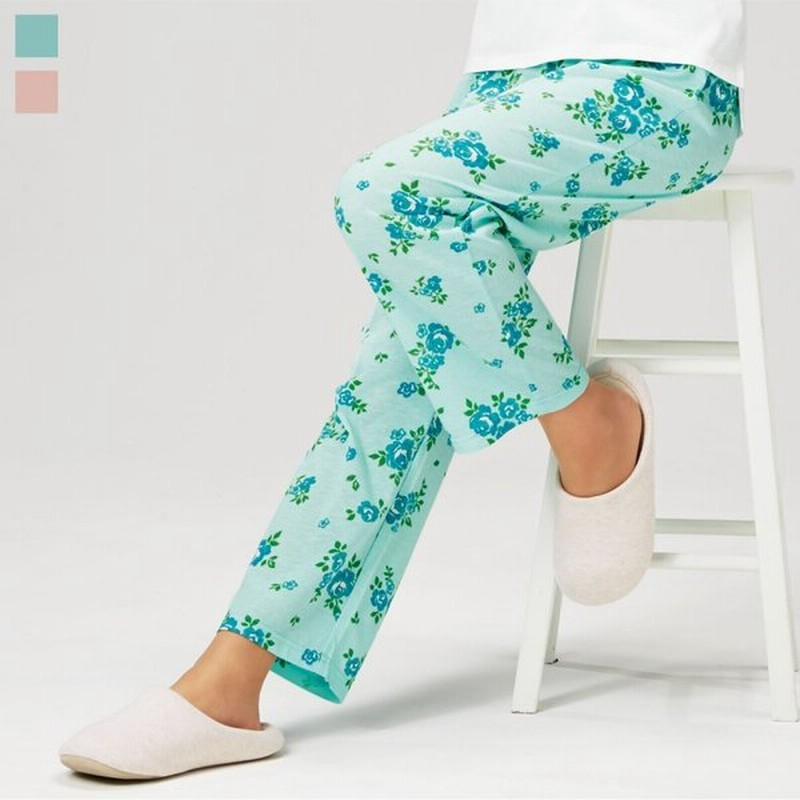 パジャマ ルームパンツ リラックスパンツ 下だけ ホームウェア レディース 女性用 おしゃれ 下だけ花柄パジャマ 女性用 M Ll ロング丈 綿混 春夏 ウエストゴム 通販 Lineポイント最大get Lineショッピング