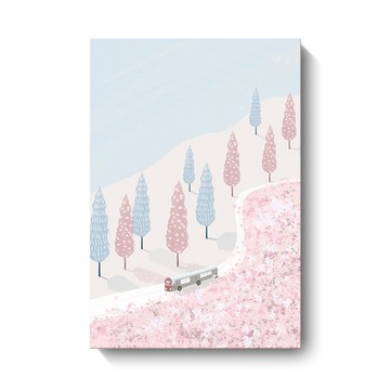 韓風春意森林無框掛畫