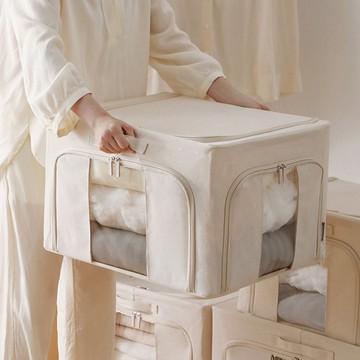 三面開口折疊式衣物收納箱(附透窗)-53L-3入 單一規格