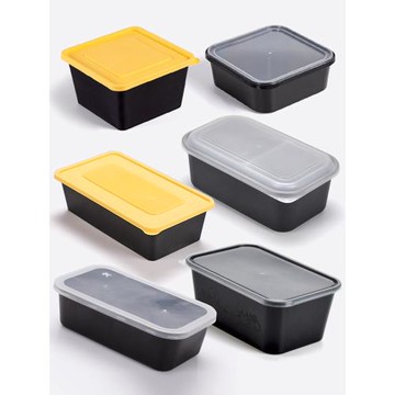 喇叭花1000ml一次性快餐飯盒加厚雙層雙格帶蓋打包外賣盒便當盒