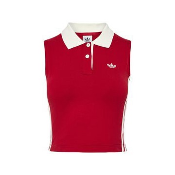Adidas Polo Tank 女款 紅色 運動 休閒 修身 無袖 KY5695