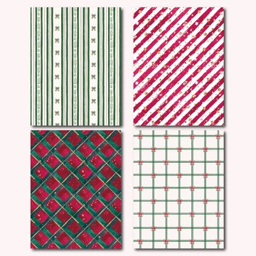 聖誕圖案背景便條紙 – 四色組 (100張)