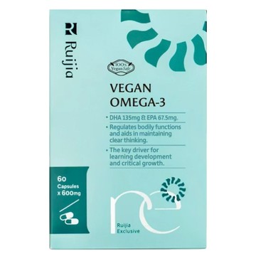 露奇亞 Ruijia Life's Omega 純素藻油 DHA EPA黃金組合 無魚腥味 科學設計黃金比例  60顆  0.6g  1盒