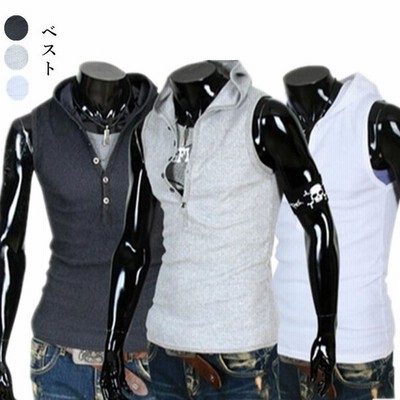 ベスト メンズ ジャケット ノースリーブ ジレ ブルゾン チョッキ カジュアルコーデ フード付き 羽織 細見え 釣り 登山 代 夏 韓国ファ 通販 Lineポイント最大get Lineショッピング