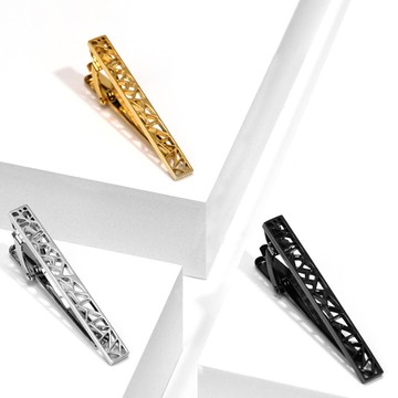 Laifuu.文浩鏤空5cm高檔領帶夾領夾