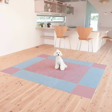 日本巧樂貼止滑拼貼地毯/方塊地毯 綻放紅 30x30cm 9片