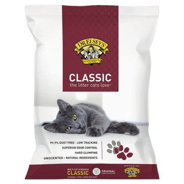 DR.ELSEY'S CLASSIC低敏除臭貓砂 經典紅  99.9%無粉塵  低敏無刺激  結團硬不破碎  特別適合多貓家庭  18lb  1包