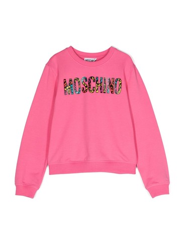 Moschino Kids - logo-print sweatshirt - kids - Cotton/Elastane - 14 - Pink