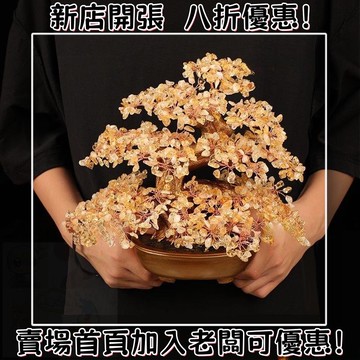 水晶樹 天然黃水晶 發財樹 招財擺件 工藝品 喬遷新居 生意聚財 店鋪開業禮物 生日禮物 送禮首選su982291