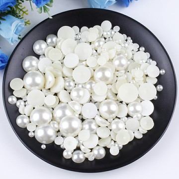 半圓珍珠 DIY材料包 5mm 10mm 16mm 手作 手工藝 半顆 珍珠 裝飾配件 拍照道具 假珍珠【BlueCat】【JC4937】