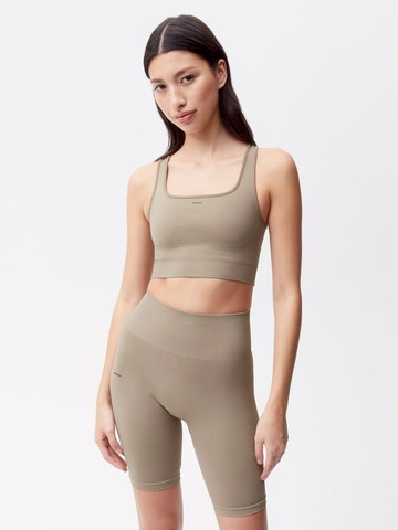 PANGAIA - Women's Plant-Stretch Compressive Sports Bra - taupe - M M