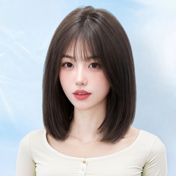 100%全真人髮 自然減齡波波頭 日常鎖骨髮蕾絲髮套 蓬鬆自然隱形無痕 遮白髮 女士全真髮假髮套