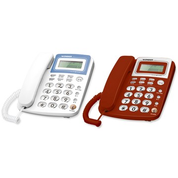 WONDER 來電顯示型電話 WT-03 白色免持撥號音樂保留