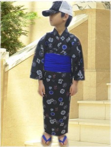子供キッズ男の子浴衣 兵児帯 下駄3点セット黒地歌舞伎 100 110 1 通販 Lineポイント最大6 0 Get Lineショッピング
