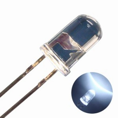 LED 砲弾型 5mm 白色 25000～28000mcd 10個