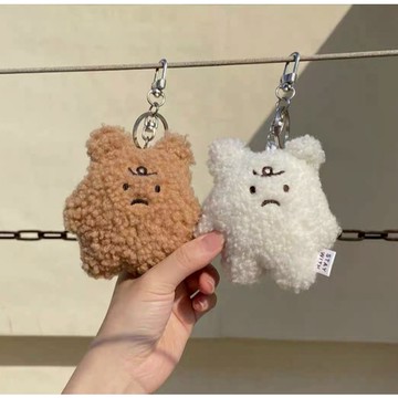 【小精靈♡】出清！可愛熊毛絨吊飾 鑰匙圈 台灣現貨免運 電子發票 胸針 掛件 禮物 討厭下雨 鑰匙扣 吊飾 小娃娃 裝飾