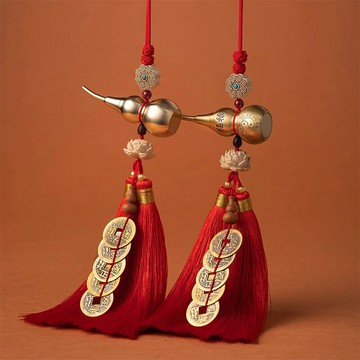 【巴黎精品】現貨+預購 文玩手把件吊繩吊墜掛件風水擺件招財淨化開運-五帝平安銅葫蘆居家用品2款a1kf85