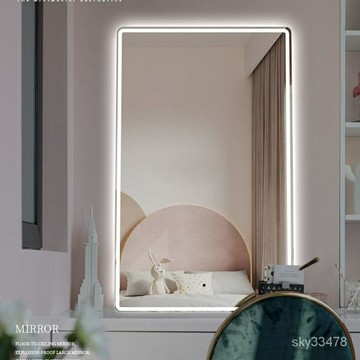 附發票 多功能觸摸屏浴室鏡方形衛生間掛墻除霧帶燈化妝鏡梳妝鏡led燈光高顏值