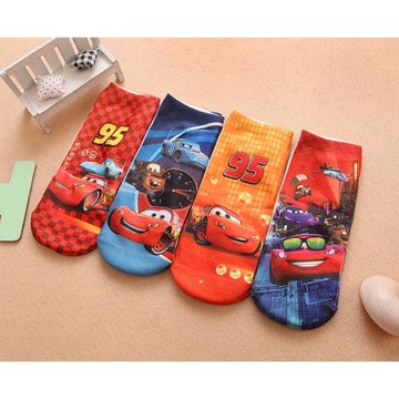 兒童襪子春夏季男寶寶3-6-9歲汽車總動員卡通透氣船襪短筒襪