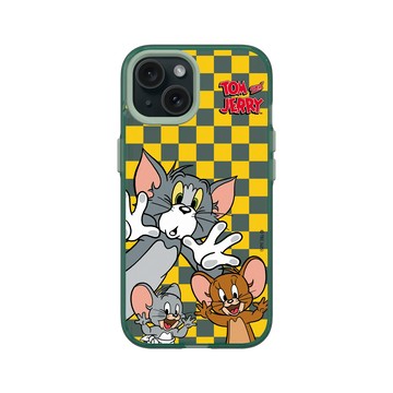 iPhone 15 Clear 憂墨綠 - 湯姆貓與傑利鼠 Tom and Jerry - 大臉貼窗