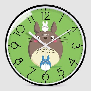 靜音時鐘🎀 龍貓卡通可愛掛鐘客廳靜音鐘掛墻卡通早教家用時鐘掛表靜音石英鐘 靜音掛鐘 時鐘