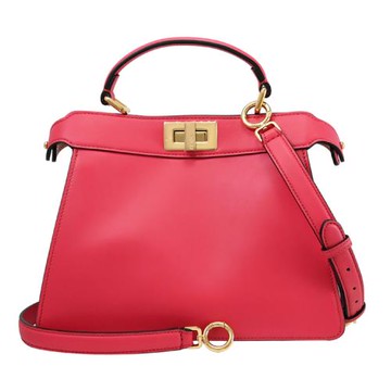 FENDI 8BN327 Peekaboo 轉扣雙層兩用包.桃粉