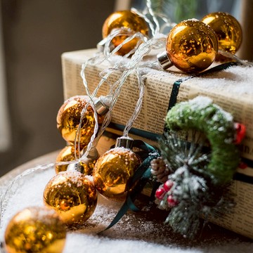 掬涵 玻璃球串裝飾 圣誕樹掛飾浪漫節日氣氛派對生日婚禮