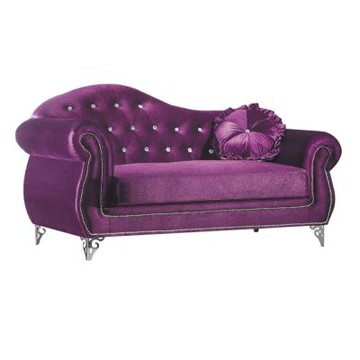 文創集 安妮亞水鑽紫輕柔絨布貴妃椅/沙發椅(左＆右二向可選)-175x85x88cm免組
