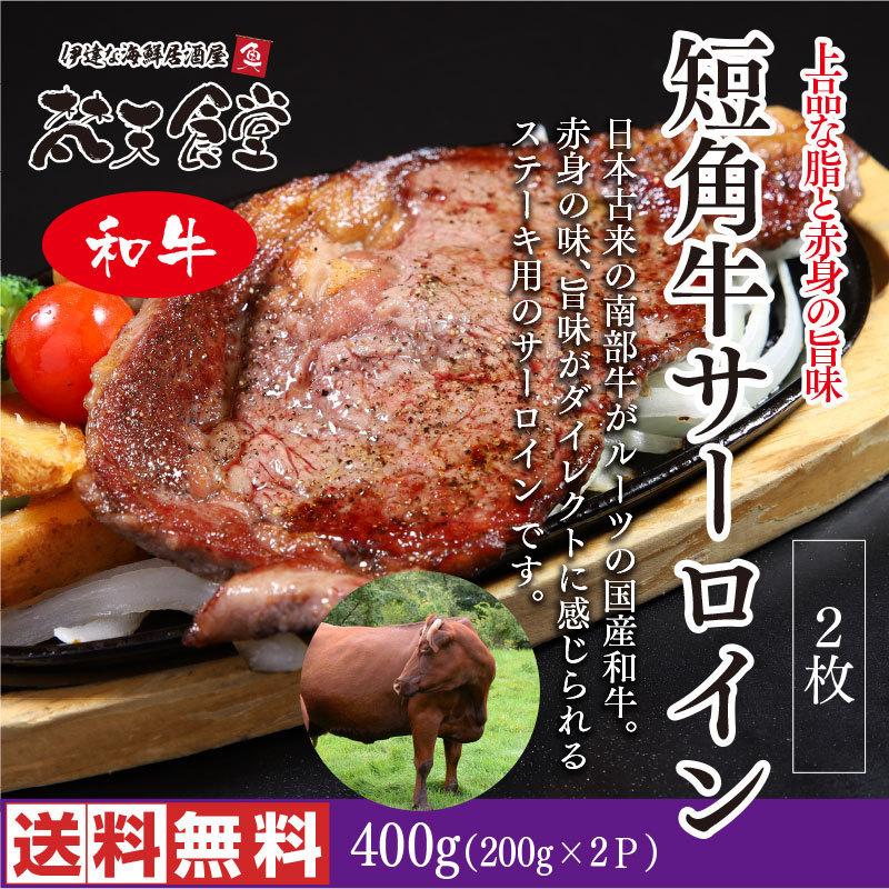 短角牛 の サーロインステーキ 2枚（1枚200g） 送料無料 ！ 赤身 と脂のバランスが良い旨味たっぷりのサーロインです！　和牛　短角牛