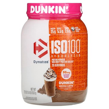 Dymatize, ISO100® Hydrolyzed，全分離乳清蛋白，Dunkin 摩卡拿鐵味，1.4 磅（650 克）