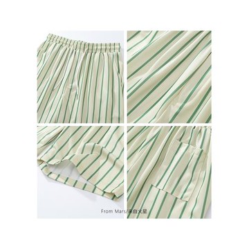 From Mars清新的草香 潮牌小清新條紋直筒短褲寬松情侶休閑五分褲