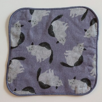 【Yourtableware】松尾美雪 貓咪插畫 方巾 毛巾