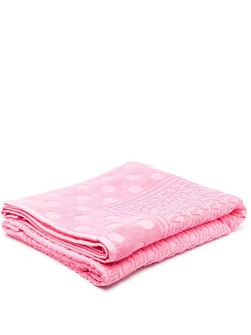 Versace - logo-print towel - unisex - Cotton - One Size - Pink