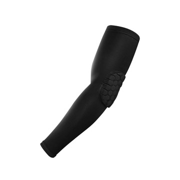 Nopeasti 蜂巢式加長型肘關節護套/籃球/戶外/防撞護具 黑L