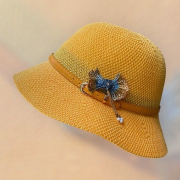 波浪皮帶帽 - 絢麗黃