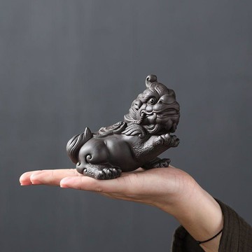 臺灣/免運✨2026新款茶寵 茶寵擺件 招財紫砂茶寵擺件可養招財金蟾貔貅功夫茶具配件茶桌茶盤個性禪意茶玩