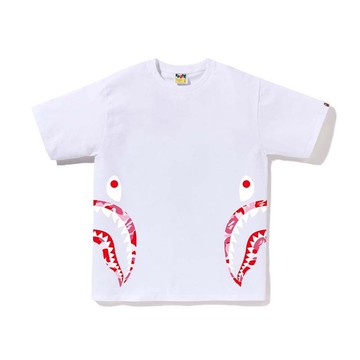 BAPE ABC Camo Side Shark Tee 男版 腰間鯊魚 粉迷彩 短袖 白色 RAY-99 [台灣現貨]