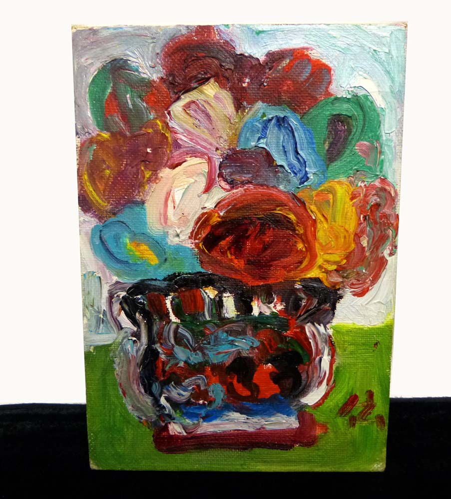 油彩画 / 油絵 / 静物画 / 花 キャンバス画 SM【中古】 通販 LINE 