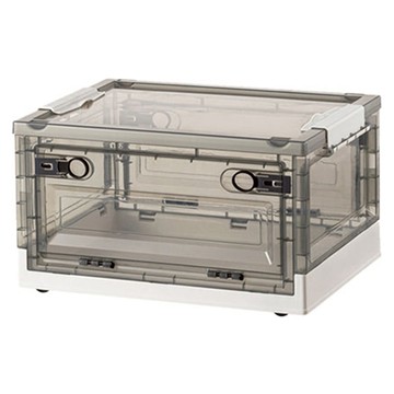 Mega 莫蘭迪雙開式可折疊滑輪收納箱 茶白色 中號40L PP材質  47 x 35 x 24cm  4個