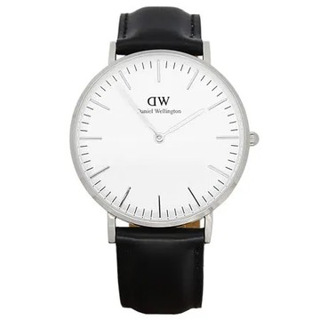 【Daniel Wellington】經典聖莫斯時尚腕錶-銀框/36mm(0608DW)
