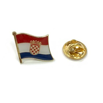 【A-ONE】Croatia克羅地亞 國旗國旗胸章 金屬胸徽 國徽胸章 紀念胸針 國家別針 紀念配飾 遊學