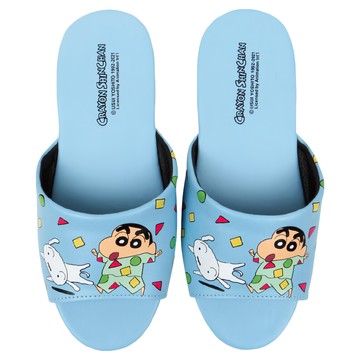 蠟筆小新 卡通圖案 成人款室內拖鞋  24cm  睡衣派對 藍色  1雙