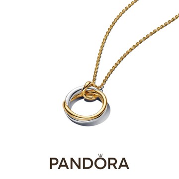 Essence系列【Pandora官方直營】自然流線雙色吊墜項鏈[客製化卡片]