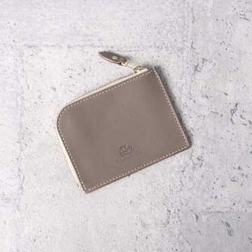 L型拉鍊零錢包 L Zip Coin Wallet / 象灰 Gray / 免費刻字