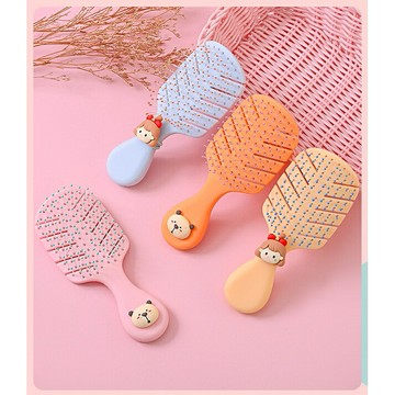 台灣現貨｜乾溼兩用按摩梳 葉子背板 美髮梳 造型梳｜丹丹悅生活